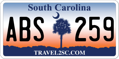 SC license plate ABS259