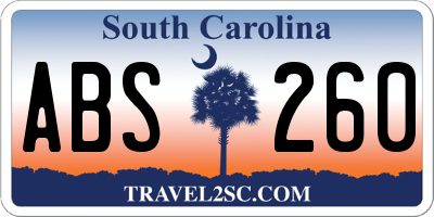 SC license plate ABS260