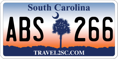 SC license plate ABS266