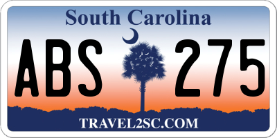 SC license plate ABS275