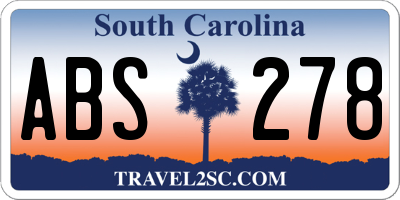 SC license plate ABS278