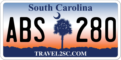 SC license plate ABS280