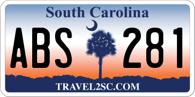 SC license plate ABS281