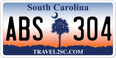SC license plate ABS304