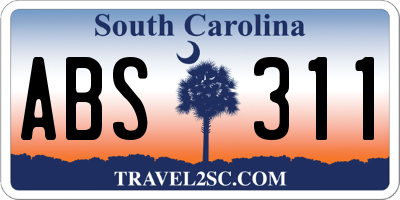 SC license plate ABS311