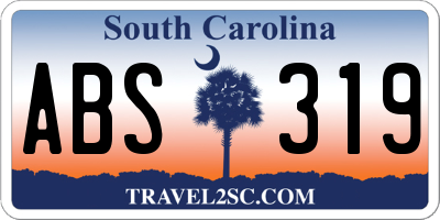 SC license plate ABS319