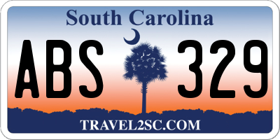 SC license plate ABS329