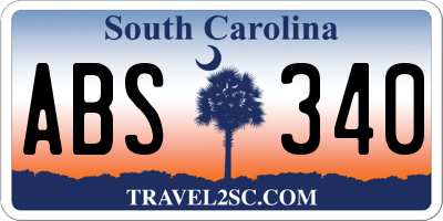 SC license plate ABS340