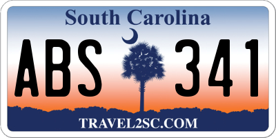SC license plate ABS341