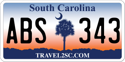 SC license plate ABS343