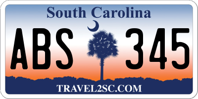 SC license plate ABS345