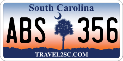 SC license plate ABS356
