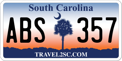 SC license plate ABS357