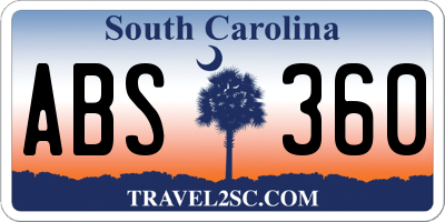 SC license plate ABS360