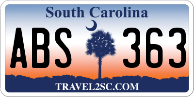 SC license plate ABS363