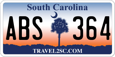SC license plate ABS364