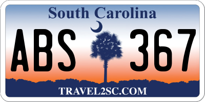 SC license plate ABS367