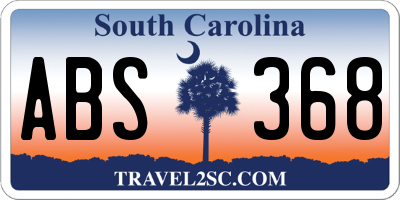 SC license plate ABS368