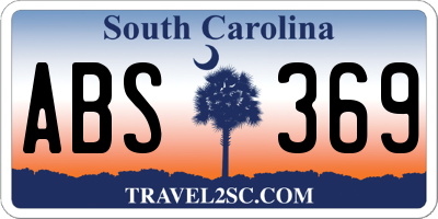 SC license plate ABS369