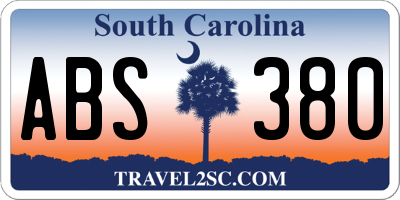 SC license plate ABS380