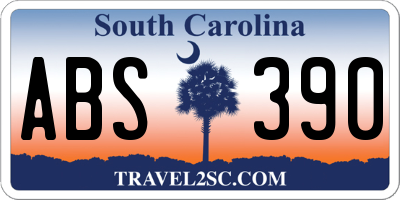 SC license plate ABS390