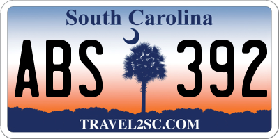 SC license plate ABS392