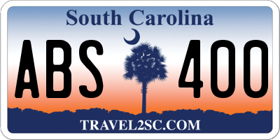 SC license plate ABS400