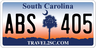SC license plate ABS405