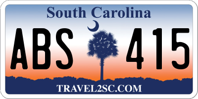 SC license plate ABS415