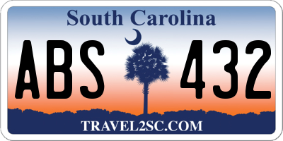 SC license plate ABS432