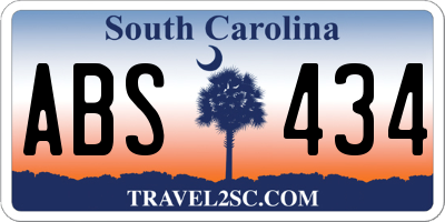 SC license plate ABS434