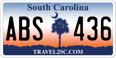 SC license plate ABS436