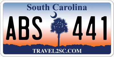 SC license plate ABS441