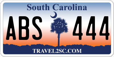 SC license plate ABS444