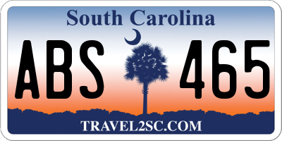 SC license plate ABS465