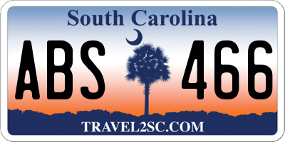 SC license plate ABS466