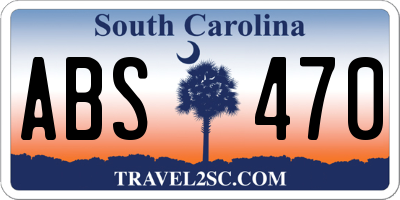 SC license plate ABS470