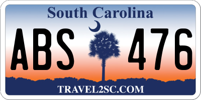 SC license plate ABS476