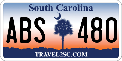 SC license plate ABS480