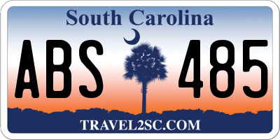 SC license plate ABS485