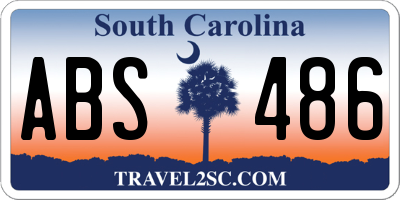 SC license plate ABS486