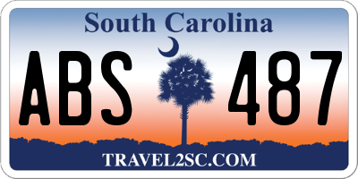SC license plate ABS487
