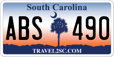 SC license plate ABS490