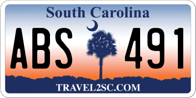 SC license plate ABS491