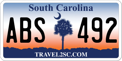 SC license plate ABS492