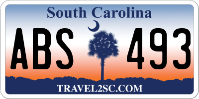 SC license plate ABS493