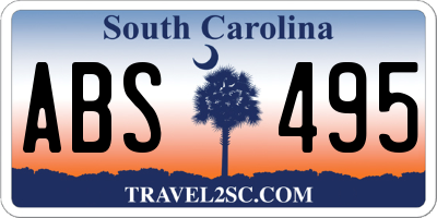 SC license plate ABS495