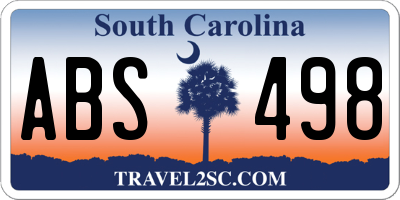 SC license plate ABS498
