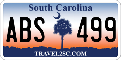 SC license plate ABS499