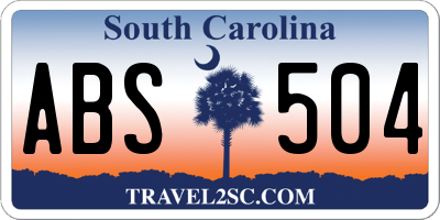 SC license plate ABS504